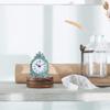 NIKKY HOME Vintage Pewter Quartz Mini Table Clock with Crystal Shining Rhinestone, 2.87 x 1.37 x 3.87 Inches, Aqua view 3
