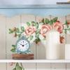 NIKKY HOME Vintage Pewter Quartz Mini Table Clock with Crystal Shining Rhinestone, 2.87 x 1.37 x 3.87 Inches, Aqua view 4
