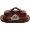 ALWAYS AZUL POTTERY Double Running Horse Butter Dish in Real Red - Handmade Pottery - Decorative Stoneware Butter Dish Dispenser - Countertop Covered Butter Storage Container view 1