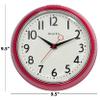Westclox Retro 1950 Kitchen Wall Clock, 9.5-Inch, Red view 2