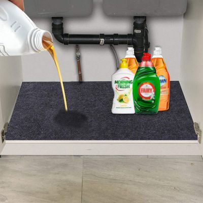 Under The Sink Mat,Kitchen Tray Drip,Cabinet,Absorbent Felt Layer Material,Backing Waterproof(36inches x 30inches) Charcoal