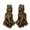 Two Separate Feng Shui Golden Chi Lin Statues view 1