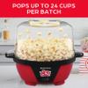 West Bend Stir Crazy Hot Oil Popcorn Popper, Popcorn Maker Machine with Large Serving Bowl Lid and Stirring Rod Perfect for Movie Night Snack Time or Parties, 6-Quart, Red view 3