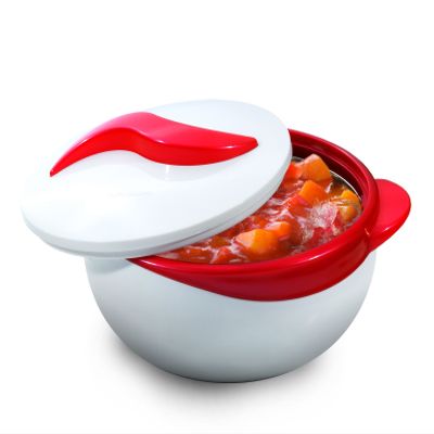 Pinnacle Insulated Casserole Dish with Lid 2.6 qt. Hot Pot Food Warmer/Cooler Great Thermal Soup/Salad Serving Bowl- Stainless Steel Hot Food ContainerBest Gift Set for Moms Holidays Red/white