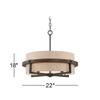 Possini Euro Design Pendant Light Fixture - 4 Light, Bronze and Wood Tan Fabric Drum Shade, Contemporary Pendant Light for Kitchen Islands, Living Rooms, Foyers, and Bedrooms - 22" Wide, 18" High view 4