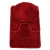 WPM WORLD PRODUCTS MART 3 Piece Bath Rug Set Pattern Bathroom Rug (20"x32")/Large Contour Mat (20"x20") with Lid Cover (Burgundy) view 1