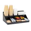 Mind Reader Cup and Condiment Station, Countertop Organizer, Coffee Bar, Kitchen, Stirrers, 17.875"L x 9.5"W x 6.625"H, Black view 1
