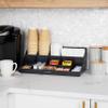 Mind Reader Cup and Condiment Station, Countertop Organizer, Coffee Bar, Kitchen, Stirrers, 17.875"L x 9.5"W x 6.625"H, Black view 2