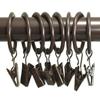 Urbanest Set of 40 Metal Curtain Drapery Clip Rings 1 Inch Diameter, Fits up to 3/4 Inch Rod (Bronze) view 1