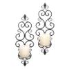 Scrollwork Candle Wall Sconce Duos (Fleur-De-Lis) view 2