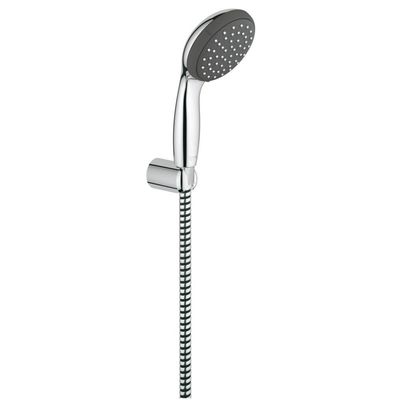 GROHE Vitalio Start 100 - Wall Holder Hand Shower Set (Rain Spray Hand Shower 10 cm with Water Saving Technology and Anti-Limescale System, Wall Shower Holder, Shower Hose 1.75 m), Chrome, 27944000