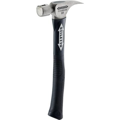Stiletto FH10C-F 10 oz Ti Smooth Face with Curved Poly-Fiberglass Handle, 14 1/2"