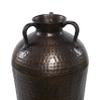 Deco 79 Metal Tall Floor Mediterranean Style Vase with Hammered Details and Handles, 12" x 12" x 32", Brown view 2
