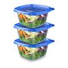 Ziploc Food Storage Meal Prep Containers Reusable for Kitchen Organization, Smart Snap Technology, Dishwasher Safe, Deep Square, 3 Count view 2