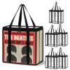 Evelots CD Storage Bag-Zippered-Clear-Handles-Black Top-Parent (Vinyl Storage Bag, 6-Pack) view 1