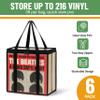 Evelots CD Storage Bag-Zippered-Clear-Handles-Black Top-Parent (Vinyl Storage Bag, 6-Pack) view 2
