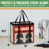 Evelots CD Storage Bag-Zippered-Clear-Handles-Black Top-Parent (Vinyl Storage Bag, 6-Pack) view 3