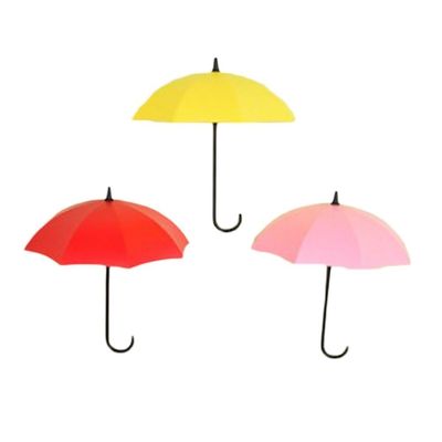 SpyShop Colorful Umbrella Key Holder, Key Hanger,Wall Key Rack,Wall Key Holder,Key Organizer for Keys, Jewelry and Other Small Items (6PCS)