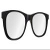 Oversized Classic Matte Black Sunglasses Shaped Modern Wall Mirror 46 in x 13 in view 1