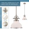 Quoizel Grant Mini Pendant Lighting, 8 Inch 1-Light Brushed Nickel Opal Etched Glass Pendant Light, Hanging Ceiling Light for Kitchen Island, Dining Room, Hallway, Bedroom, Bar, Cafe or Office view 2