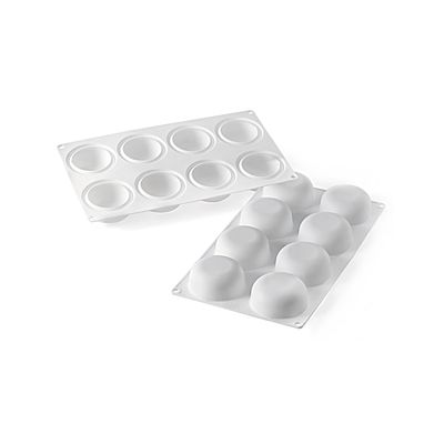 Silikomart STONE 85 Silicone Mold 8 Cavities with Border 2 1/2" x 2 1/2" x 1 1/8" Non-Stick Mold for Cakes, Plated Desserts, and Mousse