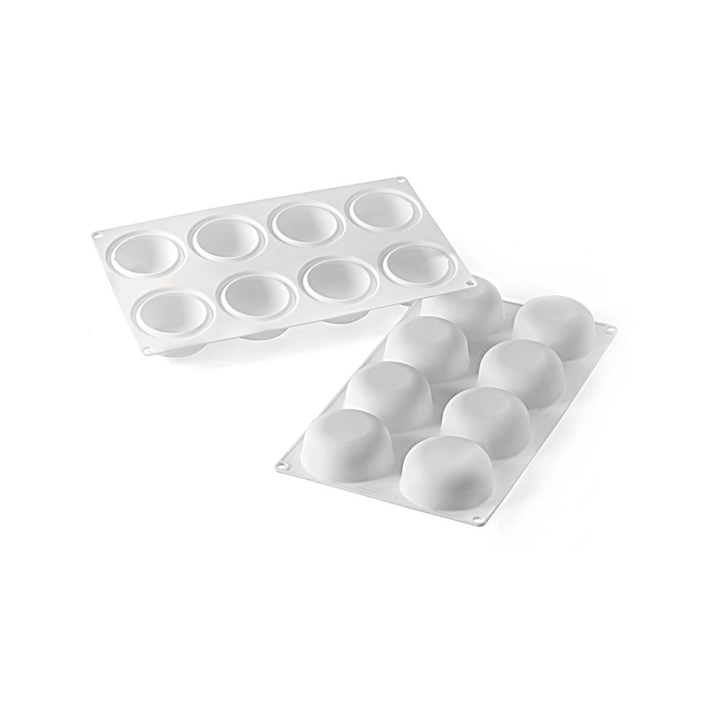 Silikomart STONE 85 Silicone Mold  8 Cavities with Border  2 1/2" x 2 1/2" x 1 1/8"  Non-Stick Mold for Cakes, Plated Desserts, and Mousse