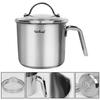 1.5 Quart Stainless Steel Saucepan with Pour Spout, Saucepan with Glass Lid, 6 cups Burner Pot with Spout - for Boiling Milk, Sauce, Gravies, Noodles view 2