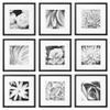 Gallery Perfect 12x12 Picture Frames, 9 Piece Set with Real Glass Cover for 8x8 Photos With Mat, Picture Frames Collage Wall Decor for Gallery Wall, Home Decor, Black view 1
