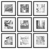 Gallery Perfect 12x12 Picture Frames, 9 Piece Set with Real Glass Cover for 8x8 Photos With Mat, Picture Frames Collage Wall Decor for Gallery Wall, Home Decor, Black view 2