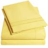 1500 Supreme Collection Queen Sheet Sets Yellow - Luxury Hotel Bed Sheets and Pillowcase Set for Queen Mattress - Extra Soft, Elastic Corner Straps, Deep Pocket Sheets, Queen Yellow view 1