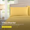 1500 Supreme Collection Queen Sheet Sets Yellow - Luxury Hotel Bed Sheets and Pillowcase Set for Queen Mattress - Extra Soft, Elastic Corner Straps, Deep Pocket Sheets, Queen Yellow view 4