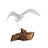 Seagull Sculpture by John Perry 14 inch Wingspan Down-Wing Version Burlwood Base. Signed view 1