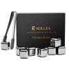 Kollea Whiskey Stones, 8 Packs Stainless Steel Whiskey Chilling Rocks, Reusable Ice Cube for Drinking, Cool Birthday Gift for Men Dad, Boyfriend, Beer Lover, Bourbon, Scotch, Gin, Beverage, New Year view 1
