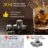 Kollea Whiskey Stones, 8 Packs Stainless Steel Whiskey Chilling Rocks, Reusable Ice Cube for Drinking, Cool Birthday Gift for Men Dad, Boyfriend, Beer Lover, Bourbon, Scotch, Gin, Beverage, New Year view 2