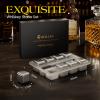 Kollea Whiskey Stones, 8 Packs Stainless Steel Whiskey Chilling Rocks, Reusable Ice Cube for Drinking, Cool Birthday Gift for Men Dad, Boyfriend, Beer Lover, Bourbon, Scotch, Gin, Beverage, New Year view 3