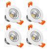 LightingWill 2inch LED Dimmable Downlight, 3W COB Recessed Ceiling Light, Warm White 3000K-3500K, CRI80, 25W 220LM Halogen Bulbs Equivalent, White (4 Pack) view 1
