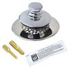 Watco Universal NuFit Push Pull Bathtub Stopper with Grid Strainer and Silicone, Two Pins in Chrome Plated view 1