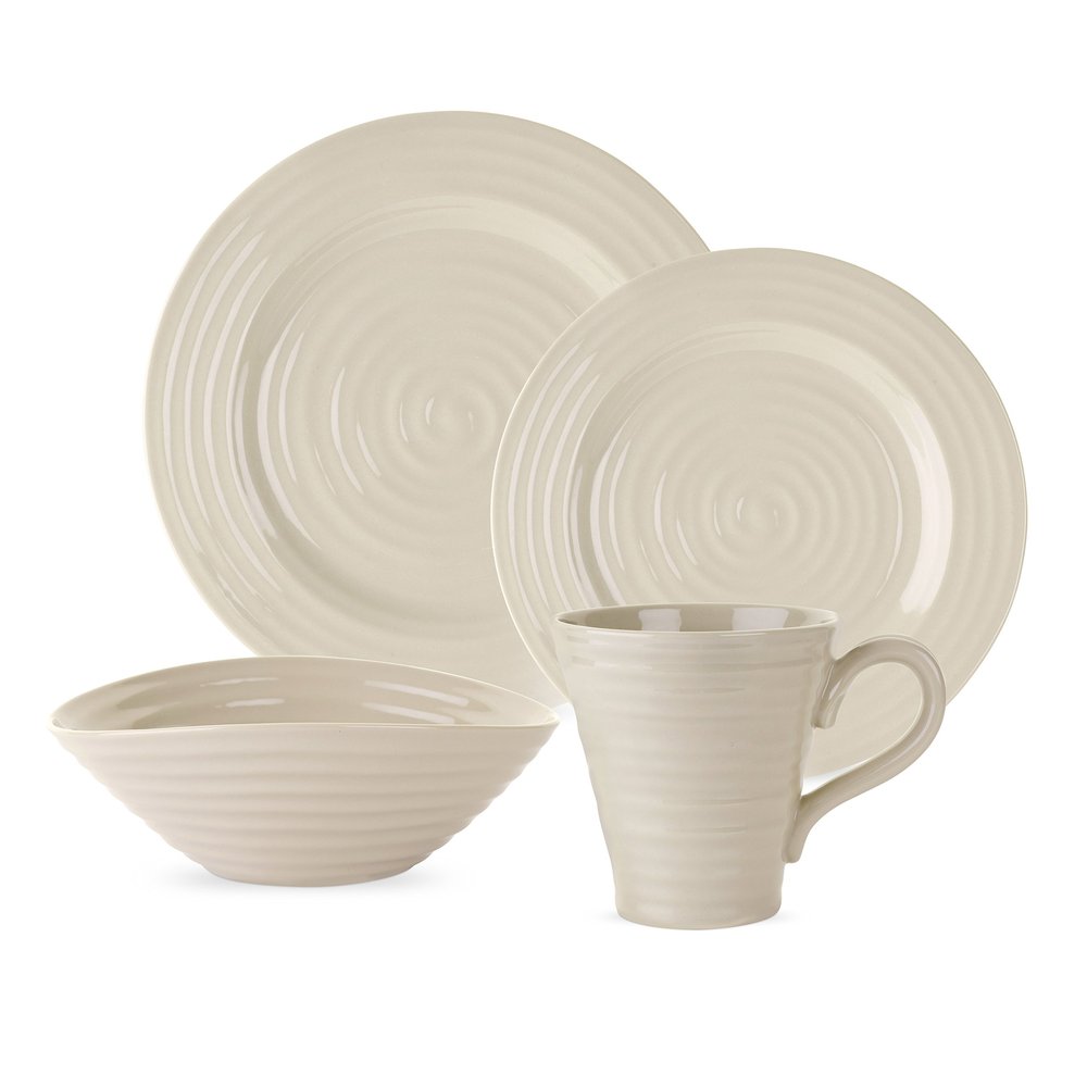 Portmeirion Sophia Conran 4 Piece Place Setting, Pebble