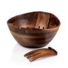 PICNIC TIME Fabio Viviani Mescolare Large Salad Bowl with Integrated Serving Tools, Acacia Wood Tossing Bowl with Magnetic Servers for Entertaining and Table Display (Acacia Wood) view 1