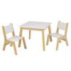 KidKraft Wooden Modern Table & 2 Chair Set, Children's Furniture, White & Natural, Gift for Ages 3-8 view 1