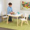 KidKraft Wooden Modern Table & 2 Chair Set, Children's Furniture, White & Natural, Gift for Ages 3-8 view 2