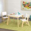 KidKraft Wooden Modern Table & 2 Chair Set, Children's Furniture, White & Natural, Gift for Ages 3-8 view 4