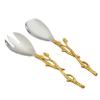 Golden Vine Salad Server Set, 11-Inch, Silver/Gold view 1