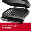 George Foreman GR340FB 4-Serving Classic Plate Electric Indoor Grill and Panini Press, Black view 2