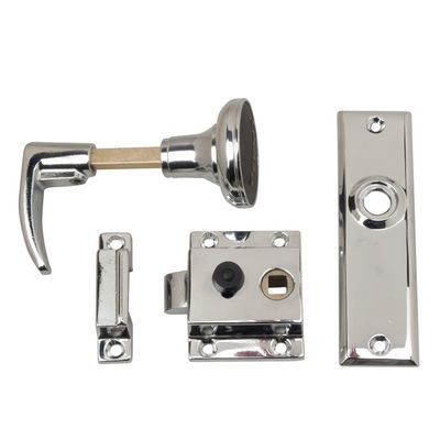 Perko 1028DP0CHR Rim Latch Set - Reverse Bevel with Box Strike
