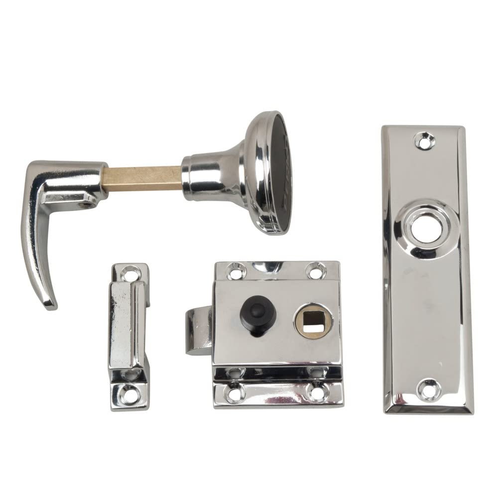 Perko 1028DP0CHR Rim Latch Set - Reverse Bevel with Box Strike