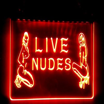 Bayyon OPEN Live Nude Exotic Dancer Bar Neon Light Signs Red 12x8Inch