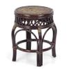 Ginger Handmade Rattan Wicker Stool Fully Assembled Dark Brown view 1