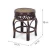 Ginger Handmade Rattan Wicker Stool Fully Assembled Dark Brown view 2