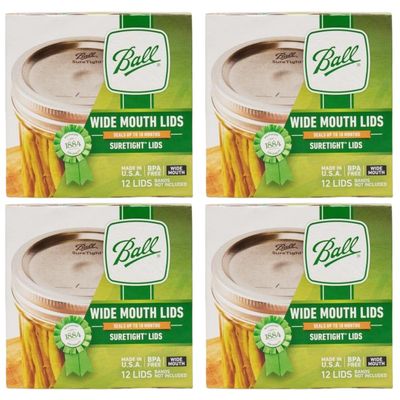 Ball Wide Mouth Canning Lids 4 Dozen or 48 Lids Total